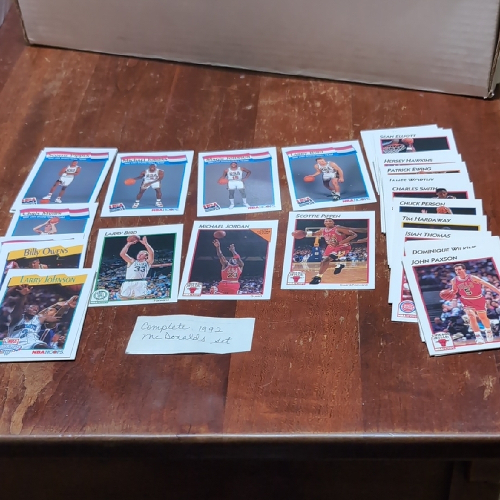 McDonald's Basketball Trading Cards Set with Red, White, Blue Accents